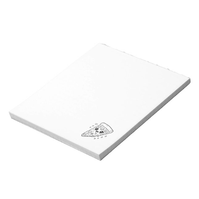 Bloco De Notas Fatia de pizza kawaii para colorir (Invertido)