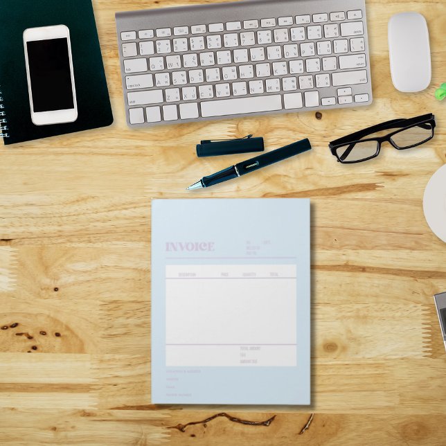 Bloco De Notas Fatura azul para pequenas empresas roxa (Criador carregado)