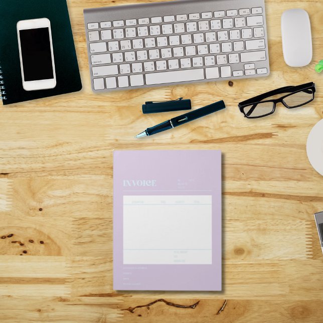 Bloco De Notas Fatura Azul Roxo para Pequenas Empresas (Criador carregado)