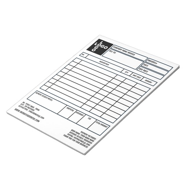 Bloco De Notas Fatura/cotação de grandes empresas Pro-Logo (Inclinado)