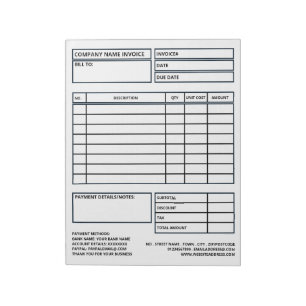 Bloco De Notas Fatura/cotação profissional de grande porte