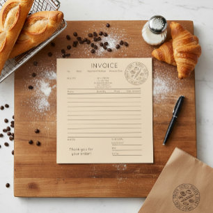Bloco De Notas Fatura da Padaria Kraft Personalizada