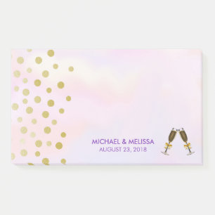 Bloco De Notas Faux Dourado Confetti com Vidros de Champanhe Casa