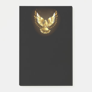 Bloco De Notas Faux Gold Foil Peace Dove em Preto