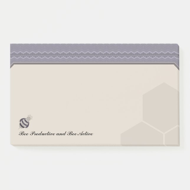 Bloco De Notas Favo | Favo Chevron Abelha Produtiva (Frente)