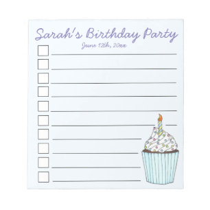 Bloco De Notas Favor de Festa de aniversário Personalizada do Cup