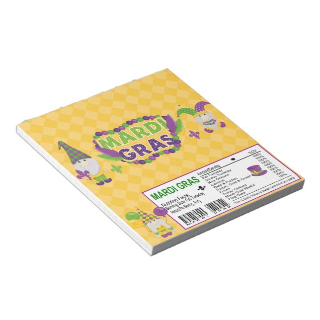 Bloco De Notas Favoritos para festas de Wrapper de Bar Mardi Gras (Inclinado)