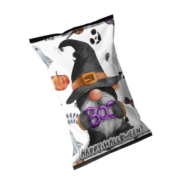 Bloco De Notas Favoritos para festas de Wrappers Chip Bag Gnomo d (Chip Bag wrapper Halloween party favors)