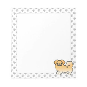 Bloco De Notas Fawn Tibetan Spaniel Cute Cartoon Dog