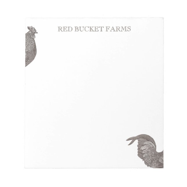Bloco De Notas Fazenda Vintage Rooster (Frente)