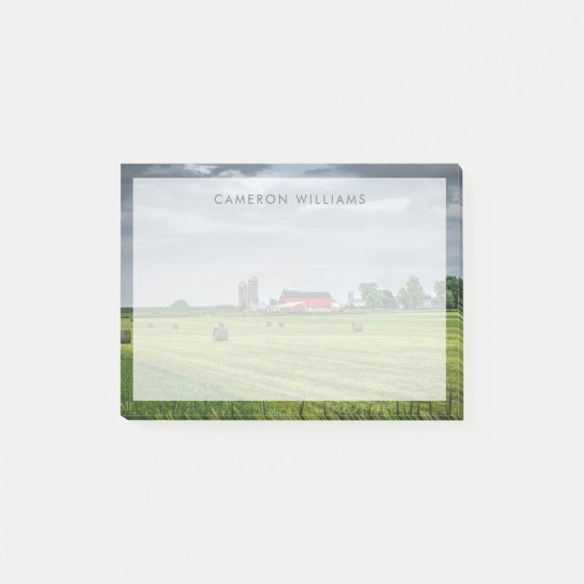 Bloco De Notas Fazendas | Red Barn & Silo em Primavera (Frente)