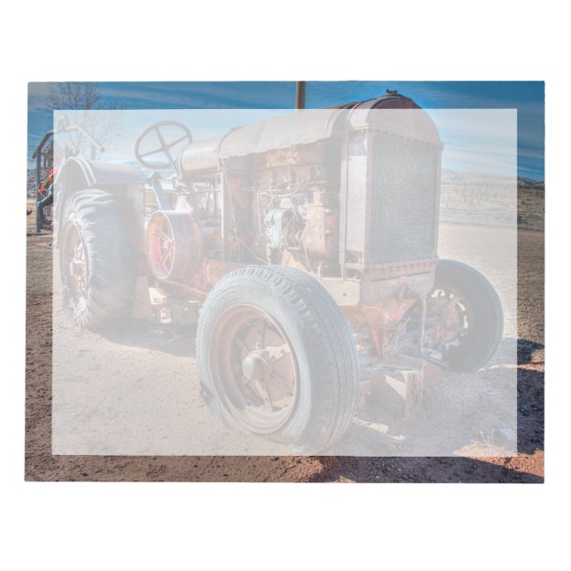 Bloco De Notas Fazendas | Trator Antiquado Rusty (Frente)