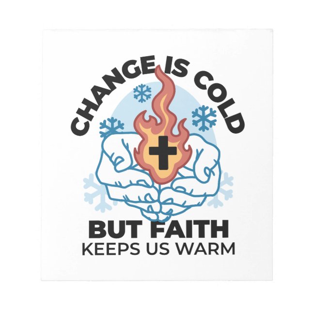 Bloco De Notas Fé nos mantém aquecidos - Uplifando a Trabalho de  (Frente)