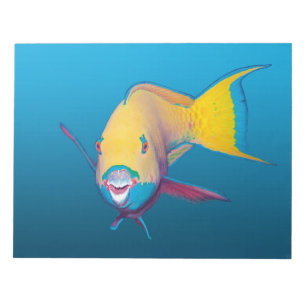Bloco De Notas Fecho de Parrotfish! Fundo azul gradiente  