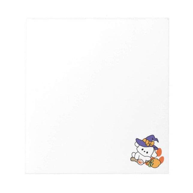 Bloco De Notas Feiticeira de pata no treinamento - Cão de Hallowe (Frente)