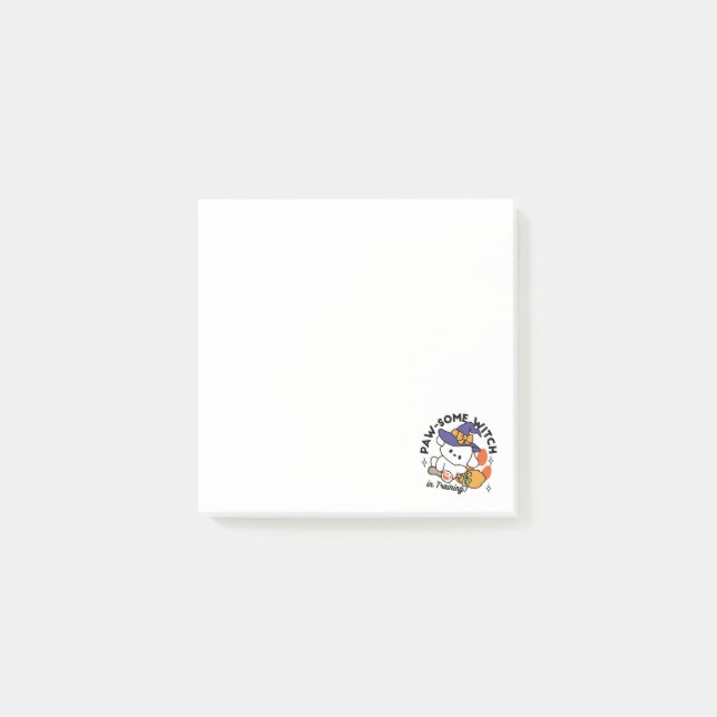 Bloco De Notas Feiticeira de pata no treinamento - Cão de Hallowe (Frente)