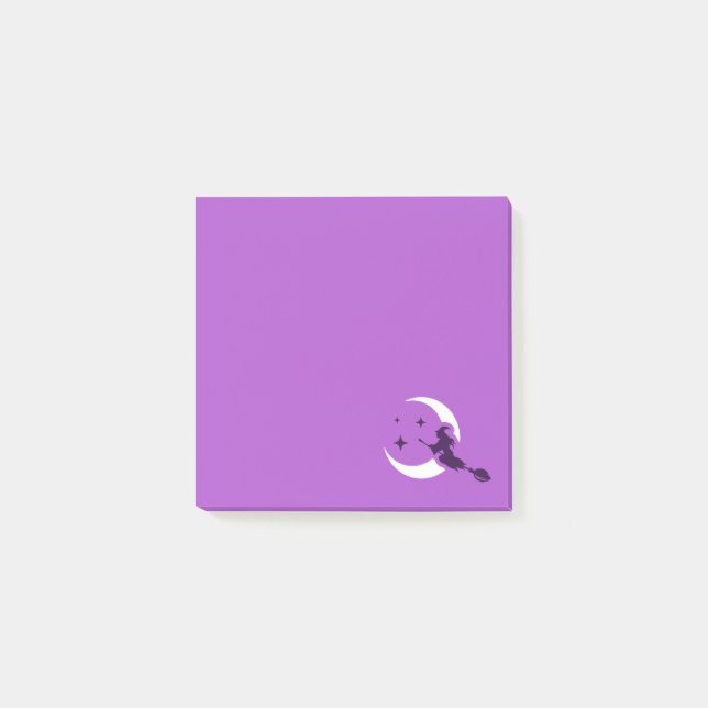 Bloco De Notas Feiticeira Voadora Posta Notas / Roxo (Frente)