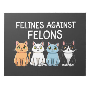 Bloco De Notas Felinos contra criminosos Trump Harris Eleição Cat