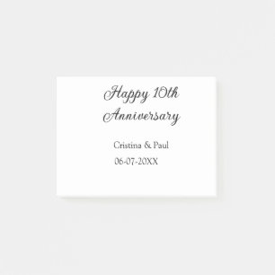 Bloco De Notas Feliz 10º aniversário, simples nome de casamento m