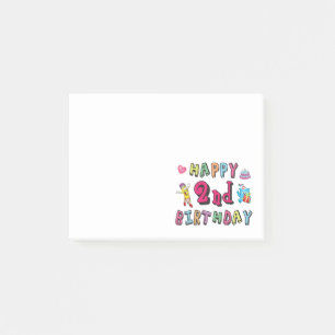Bloco De Notas Feliz 2º Aniversário. 2 anos de aniversário.