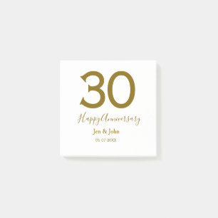 Bloco De Notas Feliz 30 data de aniversário data ouro bold lete