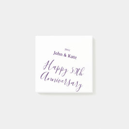 Bloco De Notas Feliz 50º aniversário nome roxo ano simples 