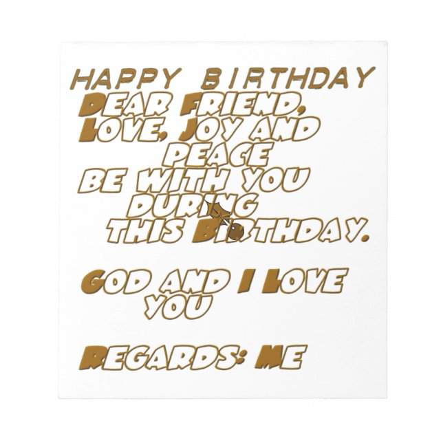 Bloco De Notas Feliz aniversário (Frente)