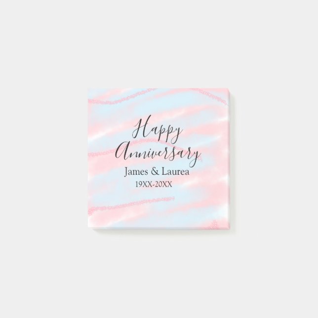 Bloco De Notas Feliz aniversário de casamento nome data ano paste (Frente)
