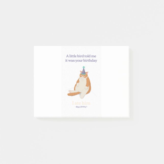 Bloco De Notas Feliz Aniversário Grumpy Design (Frente)