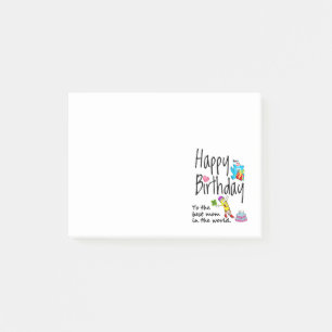 Bloco De Notas Feliz aniversário para a melhor mãe do mundo