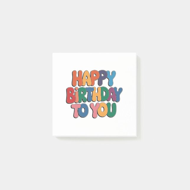 Bloco De Notas Feliz Aniversário Retrô (Frente)