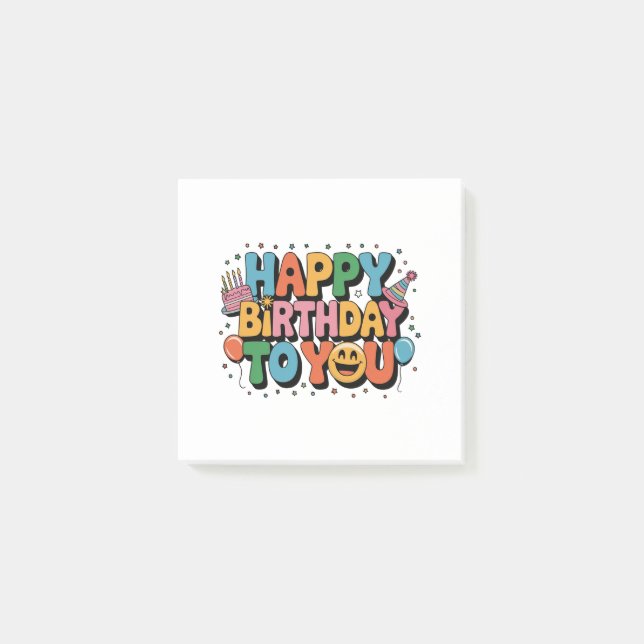 Bloco De Notas Feliz Aniversário Sorridente (Frente)