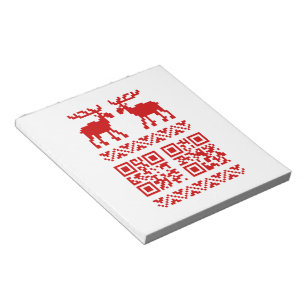 Bloco De Notas Feliz ano novo de Código QR do Sweater de Natal F