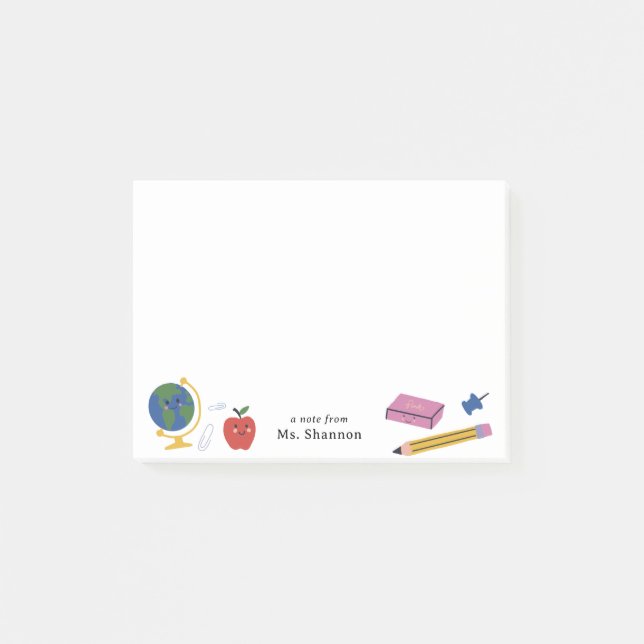 Bloco De Notas Feliz Aprovisionamento Escolar Nota Do Professor (Frente)