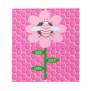 Bloco De Notas Feliz Bumblebee de Aniversário Rosa