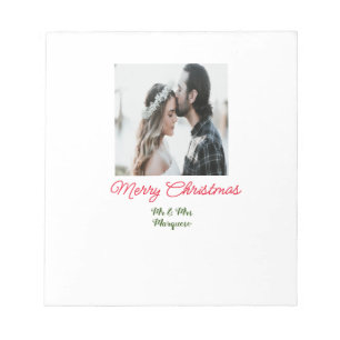 Bloco De Notas Feliz casal de Natal - adicione nome feliz holida