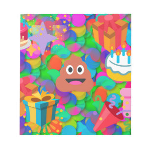 Bloco De Notas feliz cocô de aniversário emoji