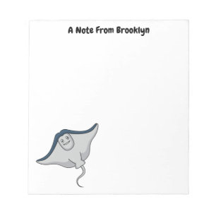 Bloco De Notas Feliz desenho animado de peixes-raia