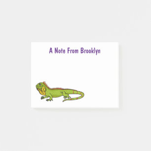 Bloco De Notas Feliz desenho da iguana verde