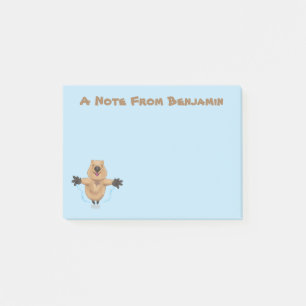 Bloco De Notas Feliz design de desenho de quokka