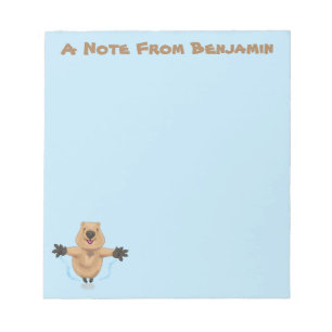 Bloco De Notas Feliz design de desenho de quokka