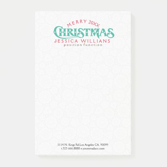 Bloco De Notas Feliz Design de texto de Natal (Frente)