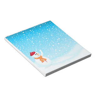 Bloco de notas feliz do boneco de neve