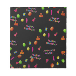 Bloco De Notas Feliz Festa De Aniversário Personalizar Destino