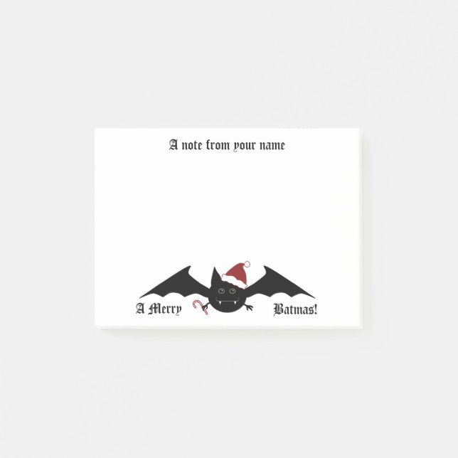 Bloco De Notas Feliz Gótica Batmas fofo (Frente)