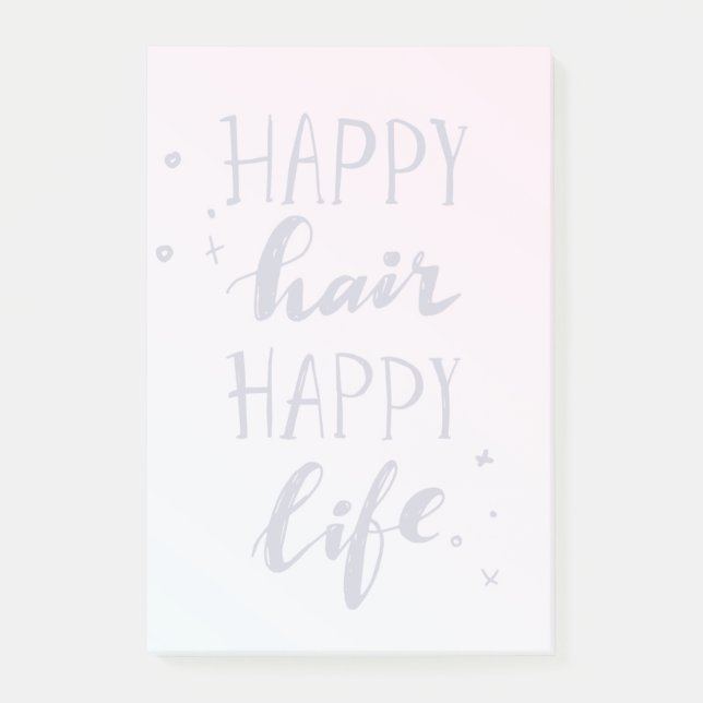 Bloco De Notas Feliz Hair Happy Life (Frente)