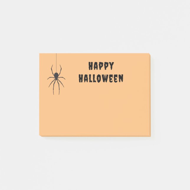 Bloco de Notas Feliz Halloween Aranha Preta Assust (Frente)