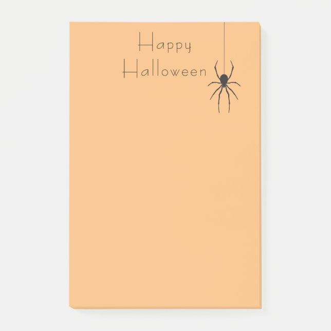 Bloco De Notas Feliz Halloween Black Aranha Laranja Poste Notas (Frente)