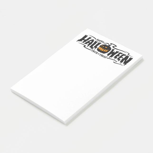 Bloco De Notas Feliz Halloween Jack-O-Lantern (Inclinado)