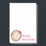 Bloco De Notas Feliz Hanukkah Chanukah Jelly Rosquinha Comida de<br><div class="desc">Apresenta um marcador original ilustrativo de uma deliciosa rosquinha de gelatina tocada com açúcar em pó. Perfeito para Hanukkah! Há muitos designs de posto ilustrados adicionais disponíveis. Não vê o que está procurando? Precisa de ajuda para a personalização? Entre em contato com Rebecca para ter algo projetado só para você....</div>